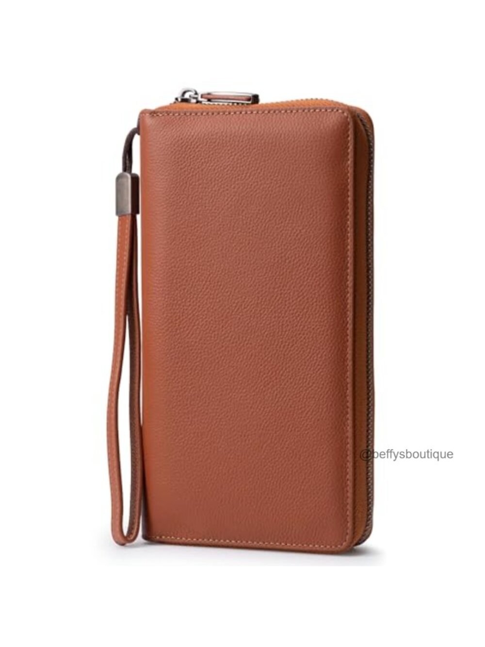 RFID Blocking Vegan Leather Zip Around Wallet Wristlet Large Travel Clutch